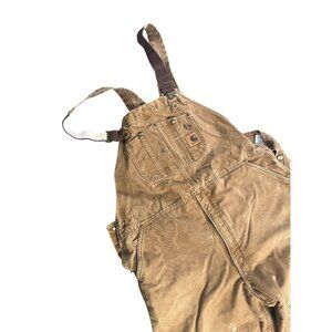 Carhartt Mens Brown Insulated Bib Overalls 44x30 R27 BRN Cotton Nylon